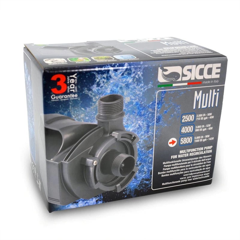 SICCE MULTI 5800 Multifunction Aquarium Pump, 1500 GPH, designed for submerged and in-line use - Image 2